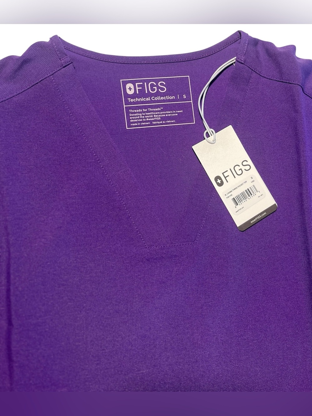 💜FIGS Set of both Small Ultra Violet Casma Scrub Top NWT & Zamora pants EUC - Picture 5 of 14
